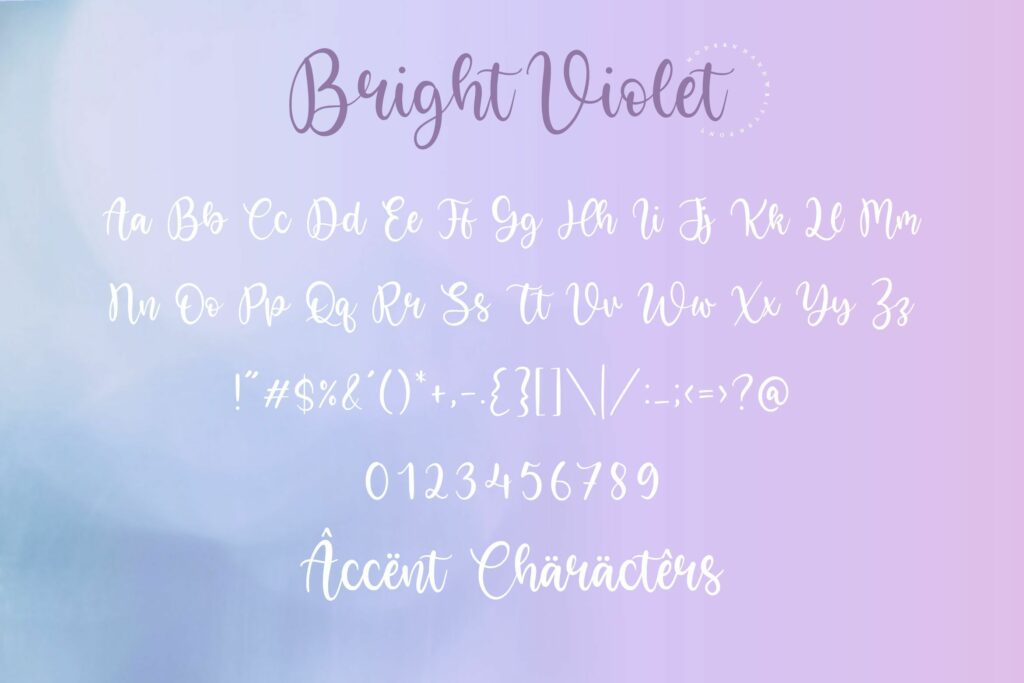 Bright Violet Monoline Handwritten Font Poster 1