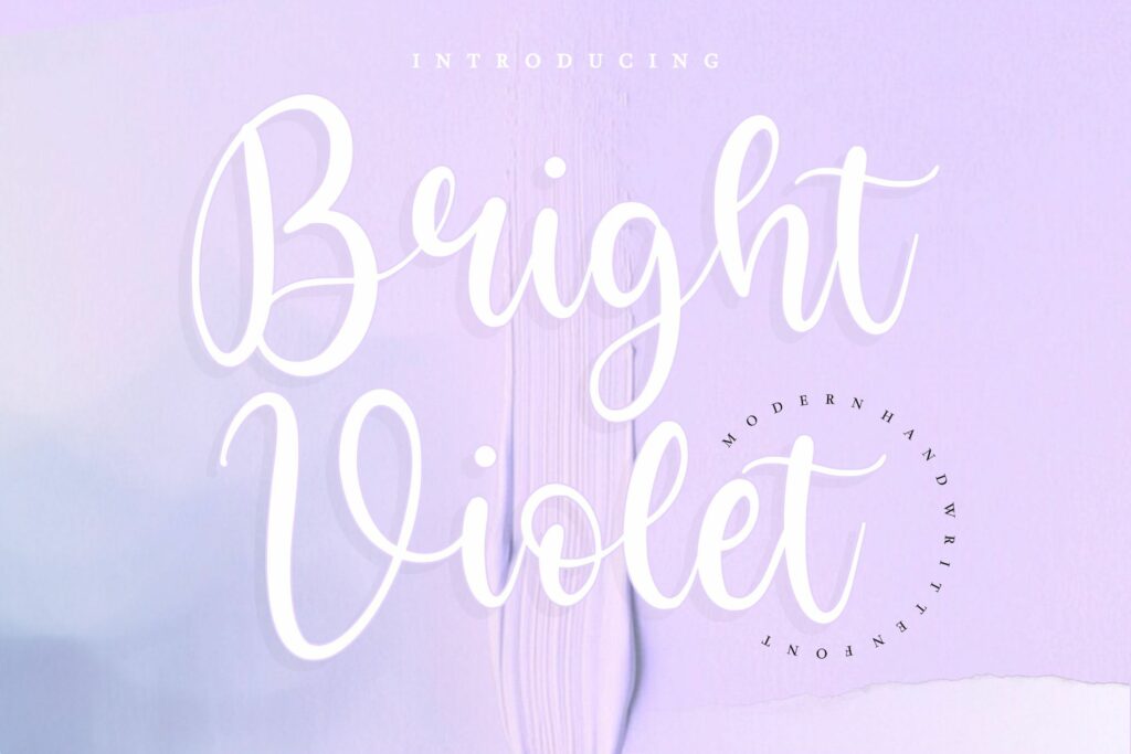 Bright Violet Monoline Handwritten Font Poster 5