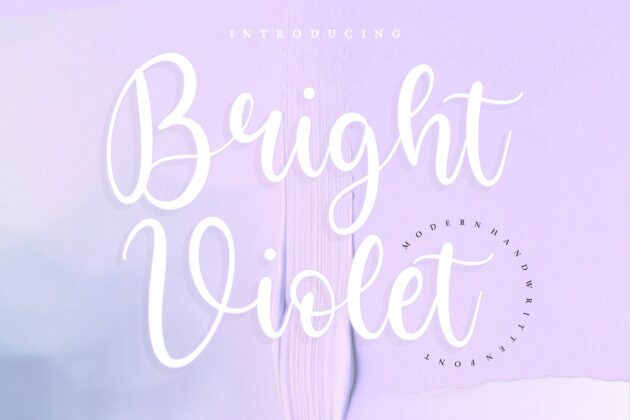 Bright Violet Monoline Handwritten Font Poster 5