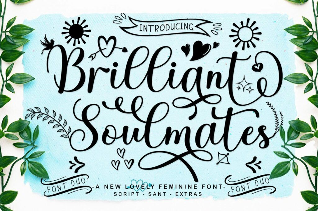Brilliant Soulmates Font Duo Plus Extras Poster 5