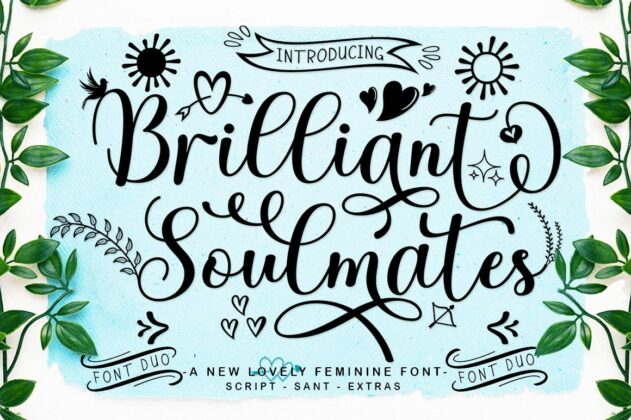 Brilliant Soulmates Font Duo Plus Extras Poster 5