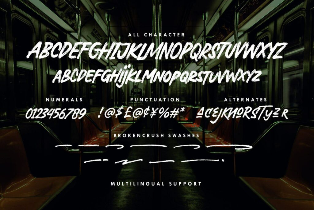 Broken Crush - Brush Font Poster 7