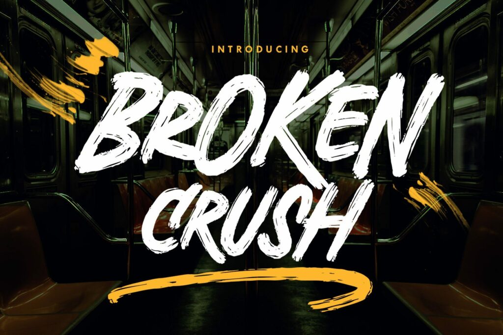 Broken Crush - Brush Font Poster 8