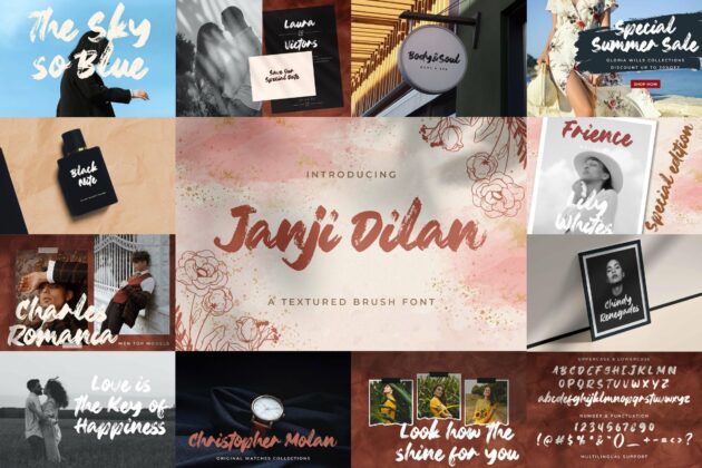 Brush Textured Font Bundle Vol. 2 Poster 1