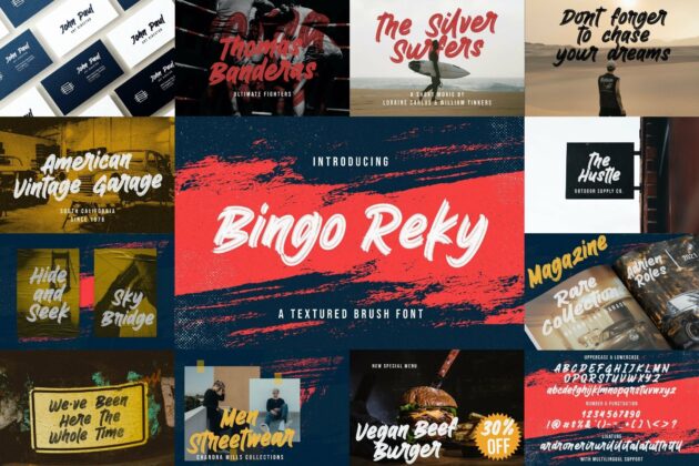Brush Textured Font Bundle Vol. 2 Poster 9