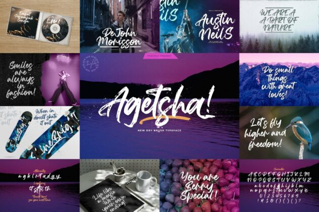 Brush Textured Font Bundle Vol. 2 Poster 10