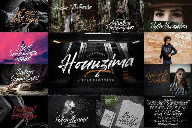 Brush Textured Font Bundle Vol. 3 Poster 2