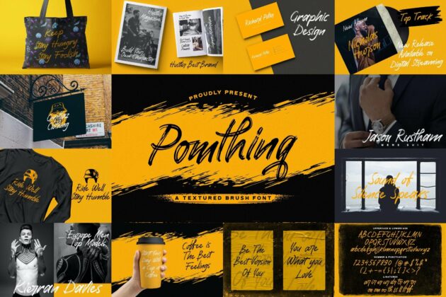 Brush Textured Font Bundle Vol. 3 Poster 5