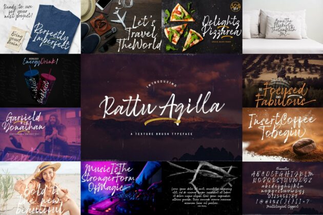 Brush Textured Font Bundle Vol. 3 Poster 7