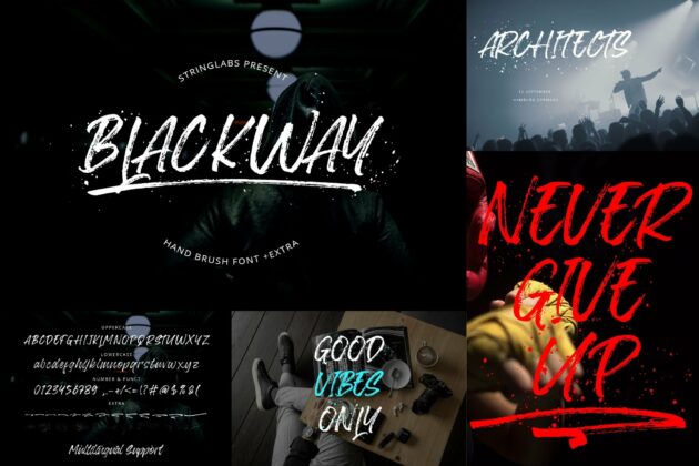 Brush Textured Font Bundle Vol. 4 Poster 1
