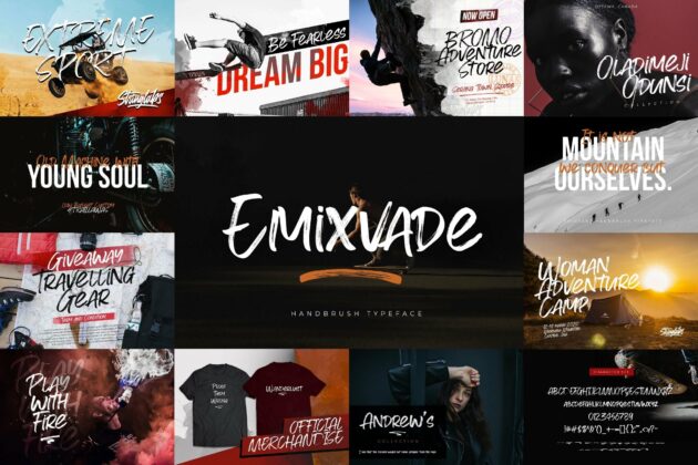 Brush Textured Font Bundle Vol. 4 Poster 5