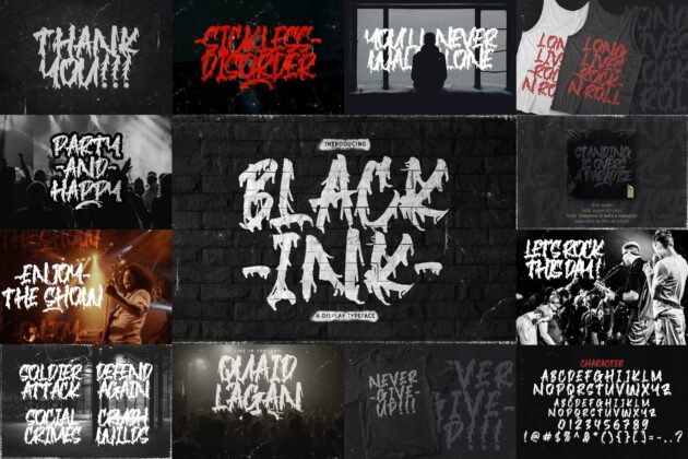 Brush Textured Font Bundle Vol. 4 Poster 6
