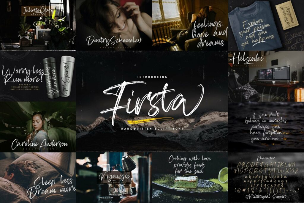 Brush Textured Font Bundle Vol. 5 Poster 1