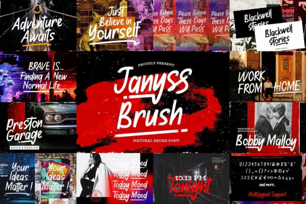 Brush Textured Font Bundle Vol. 5 Poster 7