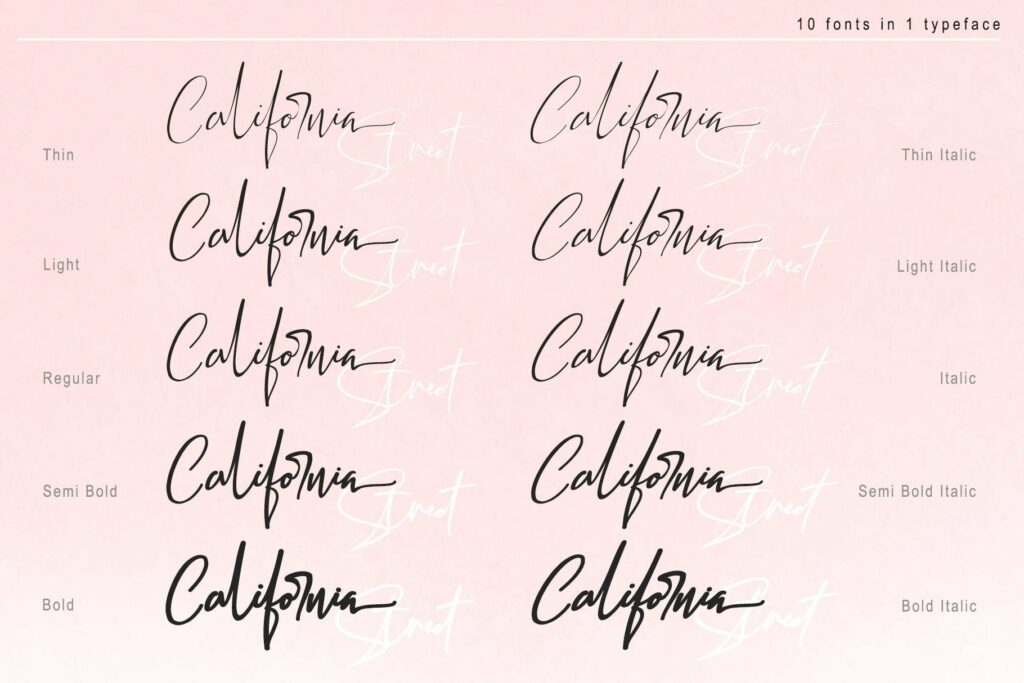CALIFORNIA STREET (10 STYLES IN 1 TYPEFACE) Poster 11