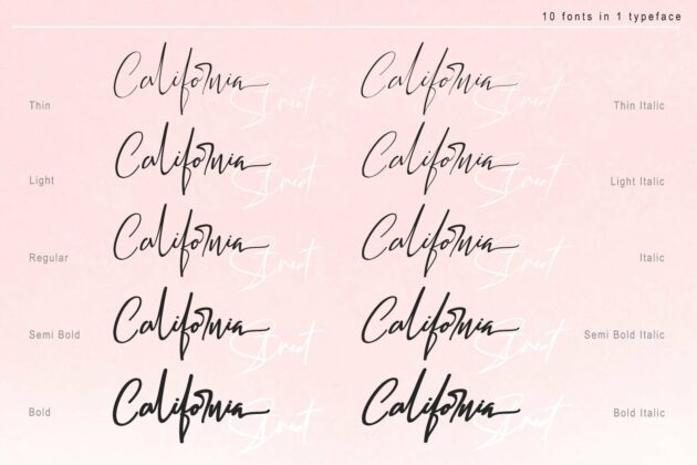 CALIFORNIA STREET (10 STYLES IN 1 TYPEFACE) Poster 11