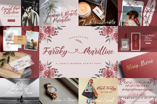 Calligraphy Font Bundle Vol 1 Poster 7
