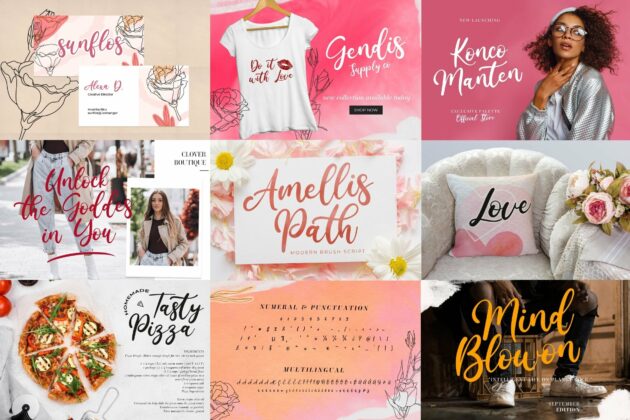 Calligraphy Font Bundle Vol 4 Poster 5