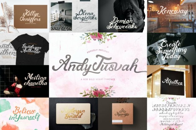 Calligraphy Font Bundle Vol 4 Poster 7