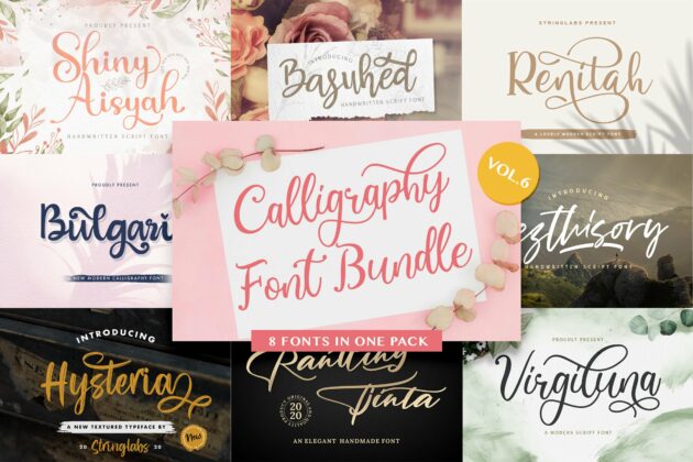 Calligraphy Font Bundle Vol 6 Poster 8