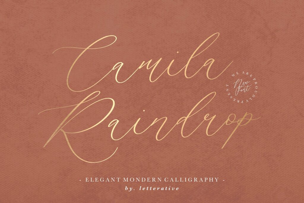 Camila Raindrop Elegant Modern Calligraphy Font Poster 4