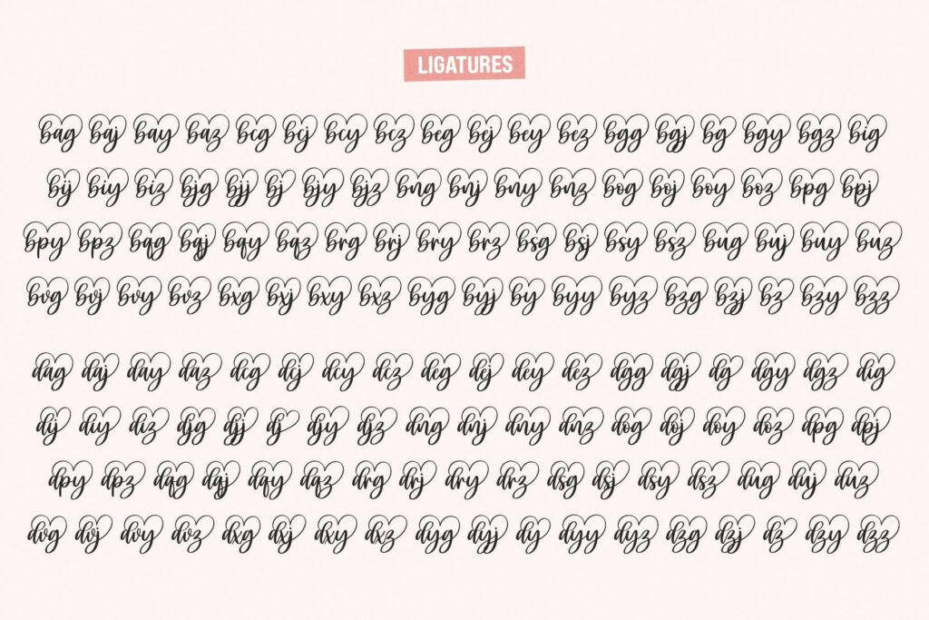 Carley - Lovely heart Script Font Poster 1