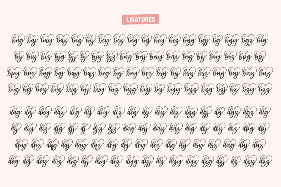 Carley - Lovely heart Script Font Poster 1
