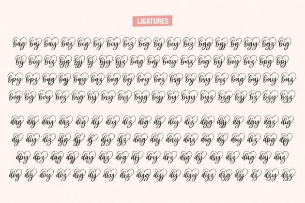 Carley - Lovely heart Script Font Poster 1