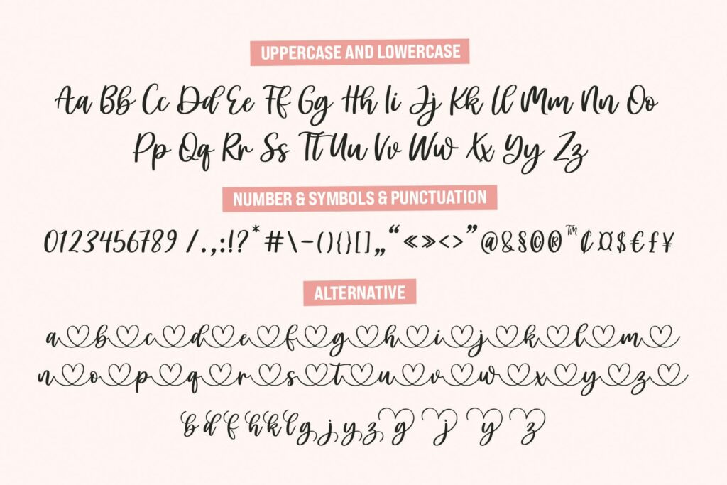 Carley - Lovely heart Script Font Poster 2