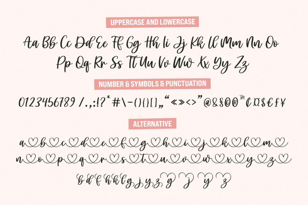 Carley - Lovely heart Script Font Poster 2