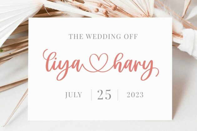 Carley - Lovely heart Script Font Poster 5