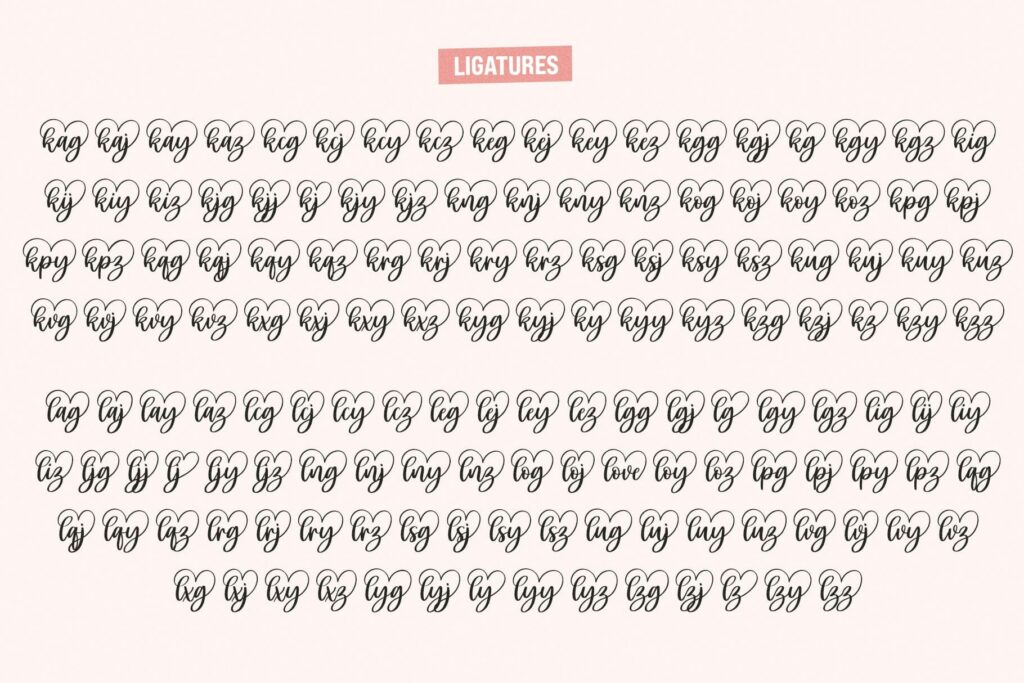 Carley - Lovely heart Script Font Poster 6