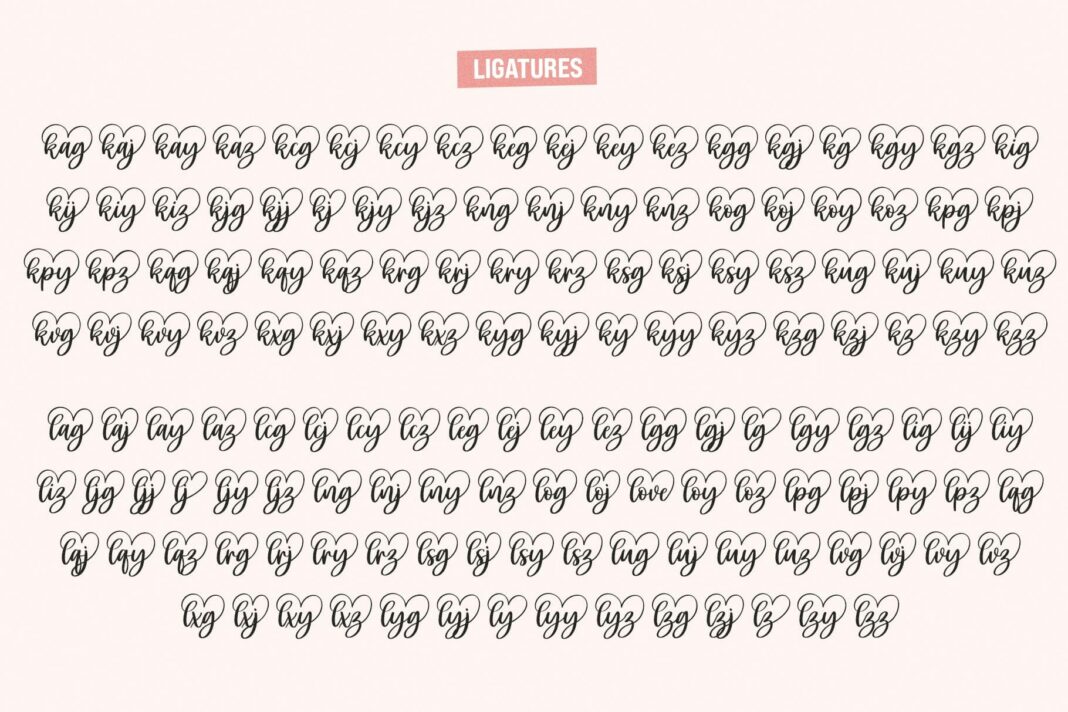 Carley - Lovely heart Script Font Poster 6