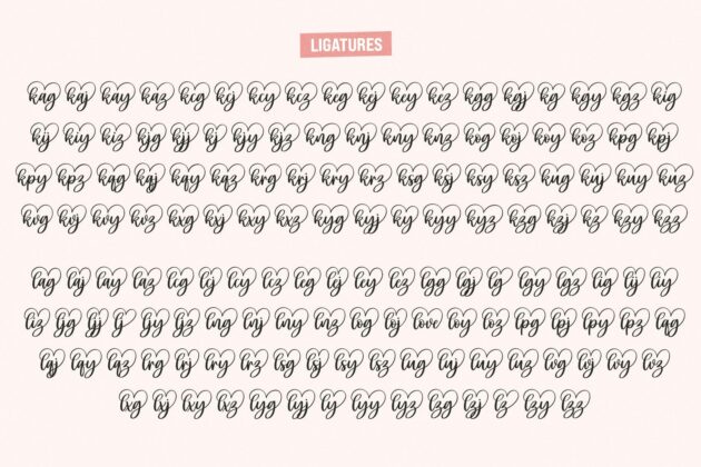 Carley - Lovely heart Script Font Poster 6