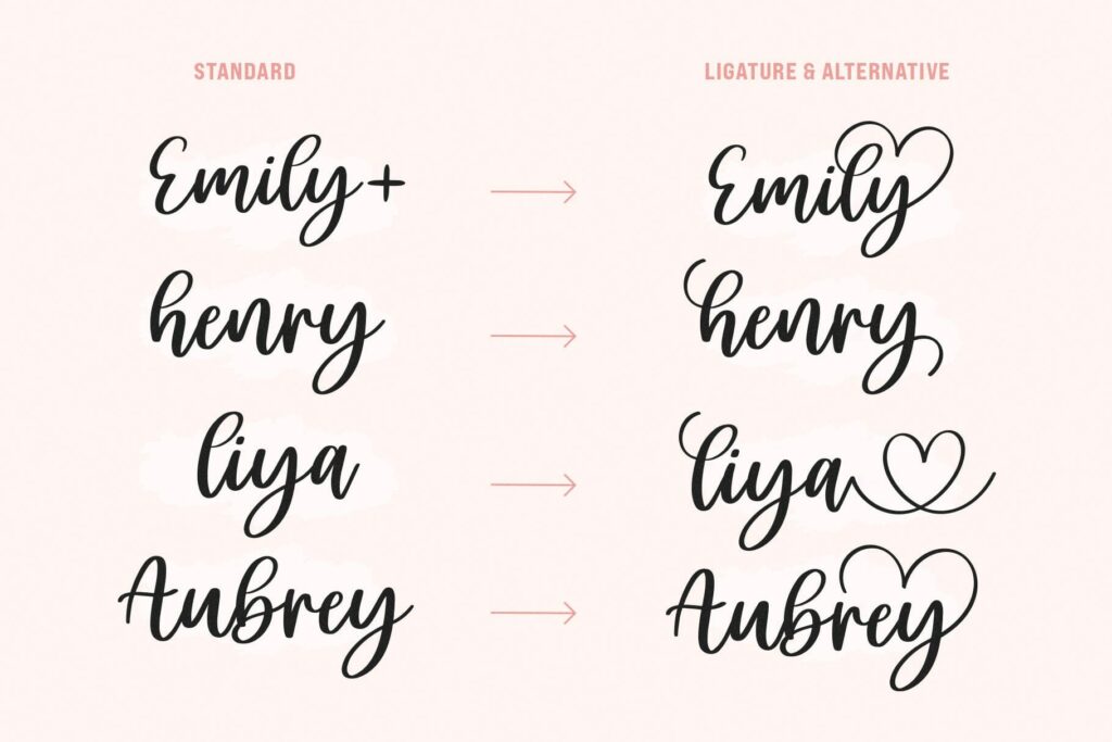 Carley - Lovely heart Script Font Poster 7