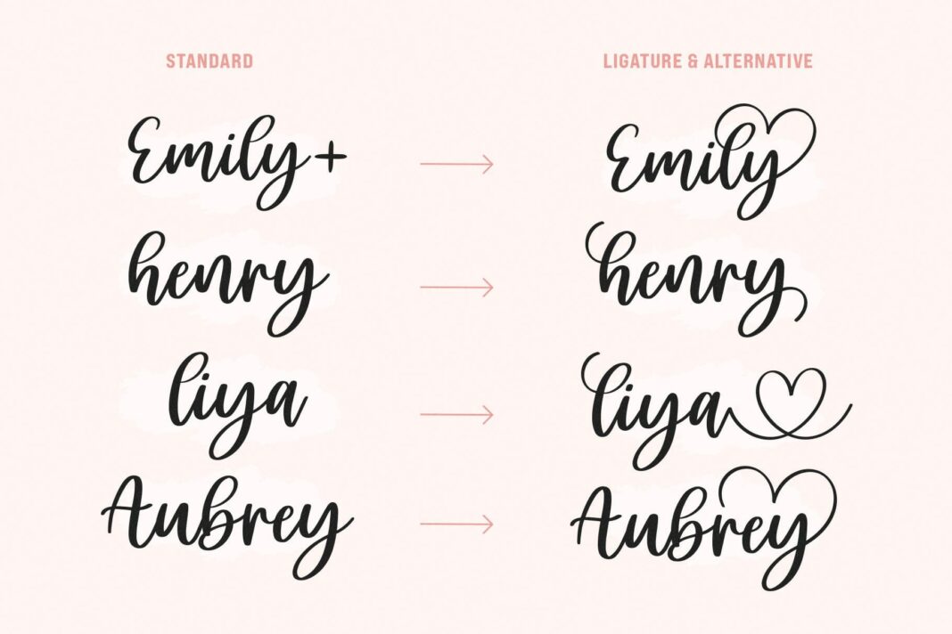 Carley - Lovely heart Script Font Poster 7