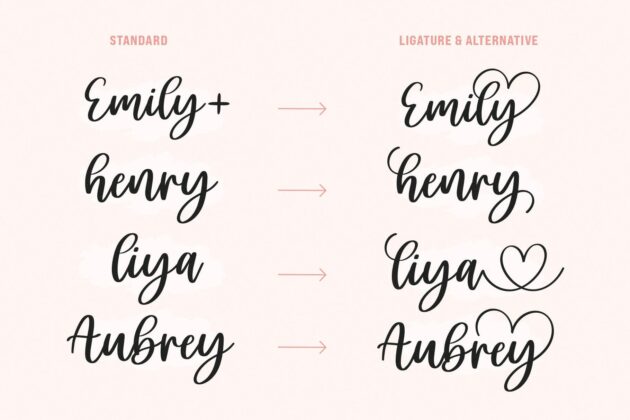 Carley - Lovely heart Script Font Poster 7
