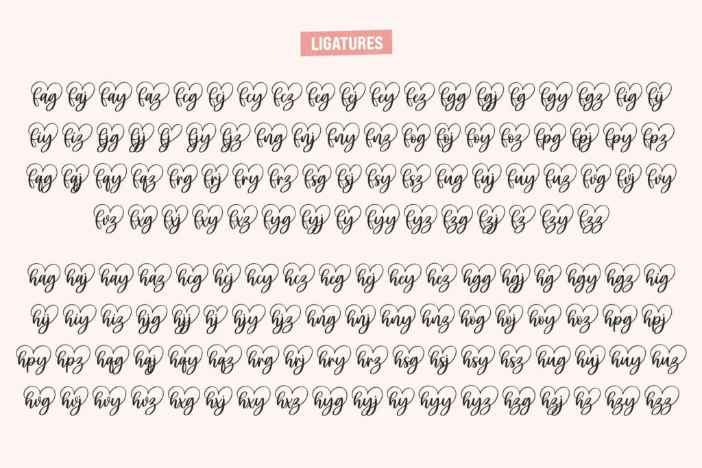 Carley - Lovely heart Script Font Poster 9