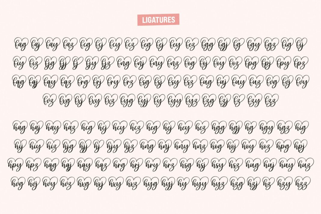 Carley - Lovely heart Script Font Poster 9
