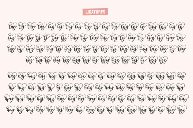 Carley - Lovely heart Script Font Poster 9