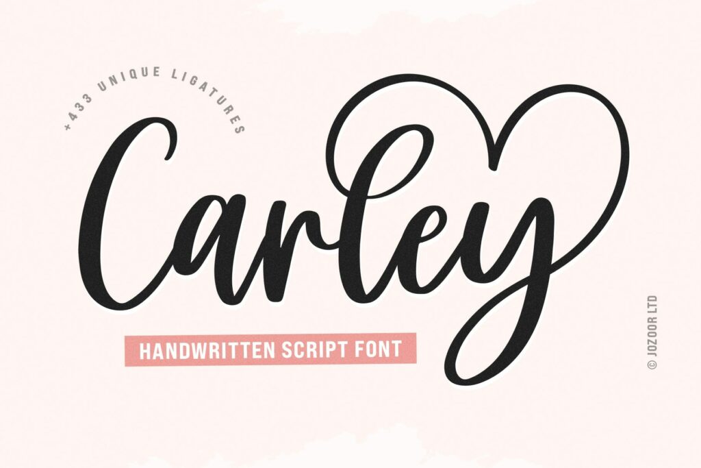 Carley - Lovely heart Script Font Poster 10