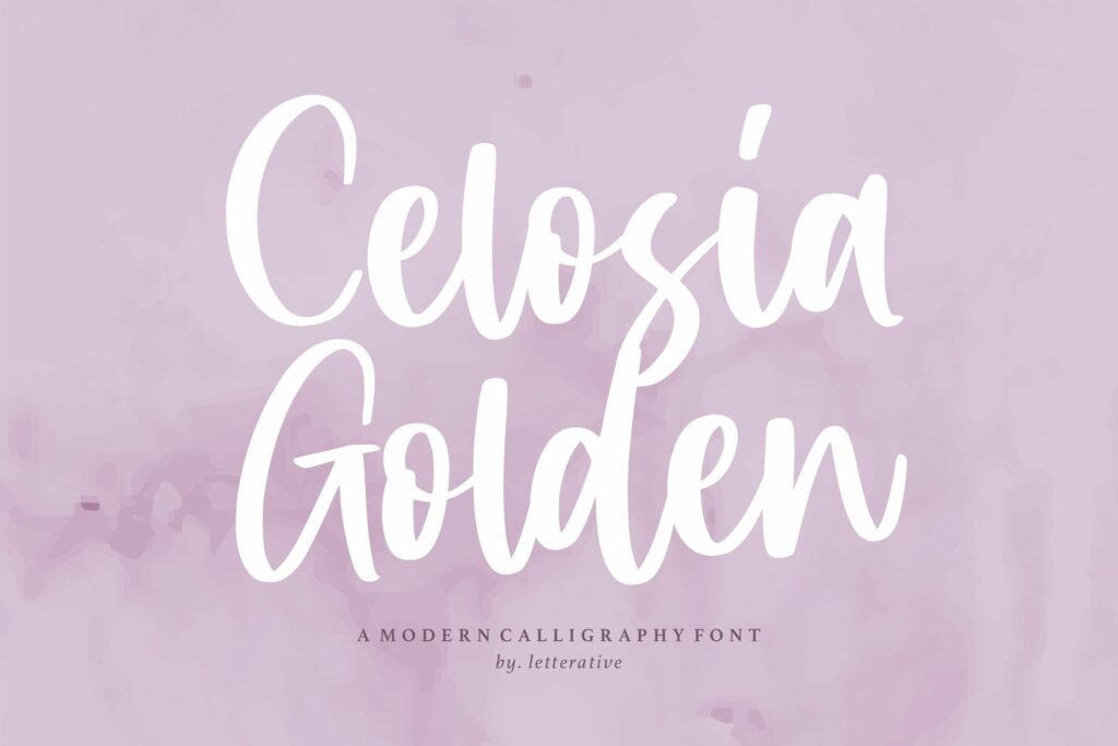 Celosia Golden Modern Calligraphy Font Poster 2
