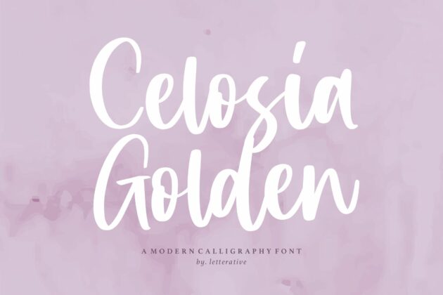 Celosia Golden Modern Calligraphy Font Poster 2