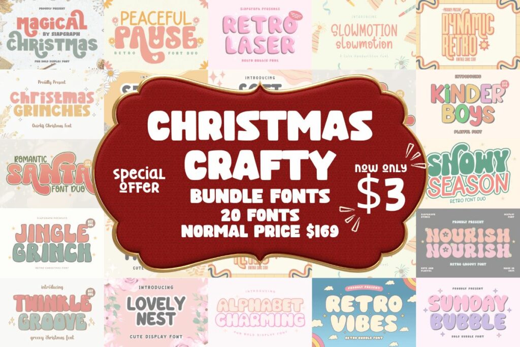Christmas Crafty Fonts Bundle Poster 1