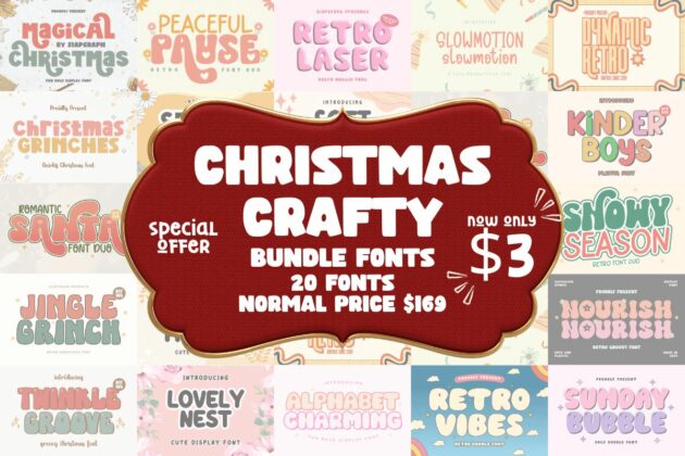 Christmas Crafty Fonts Bundle Poster 1