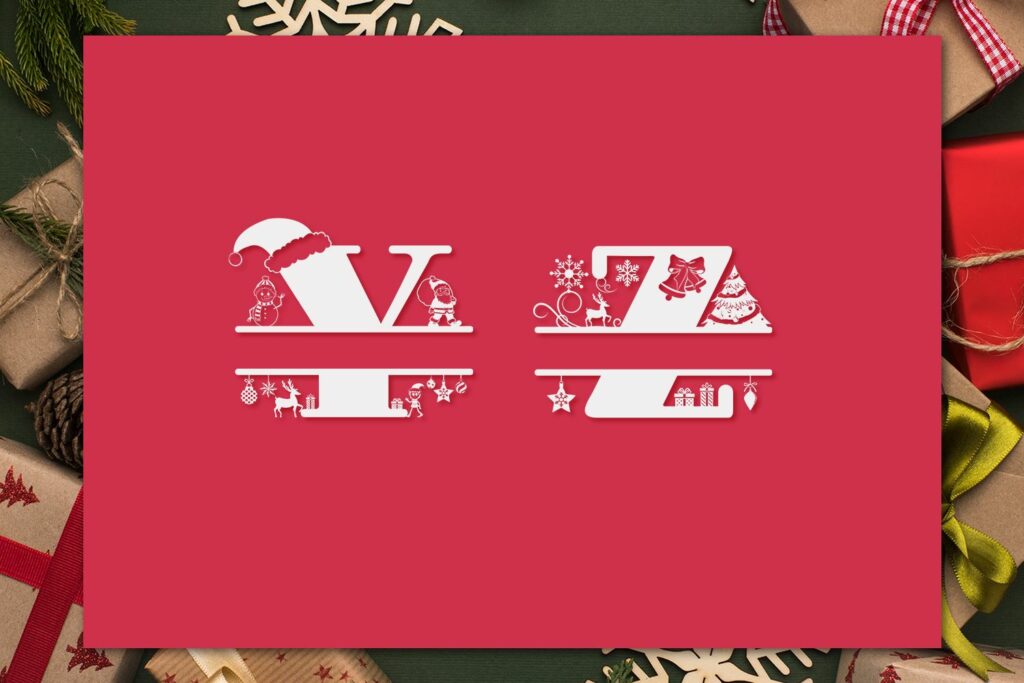 Christmas Split Font Poster 1