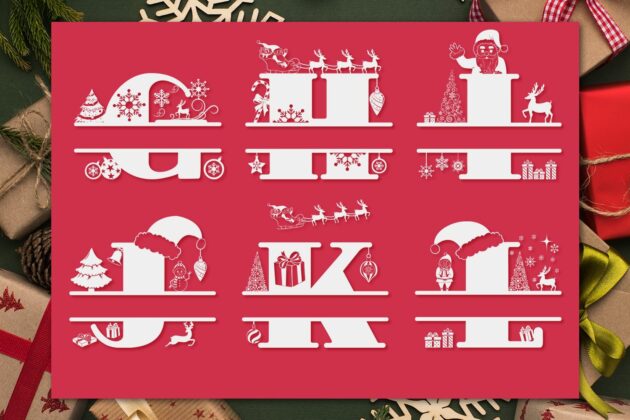 Christmas Split Font Poster 3