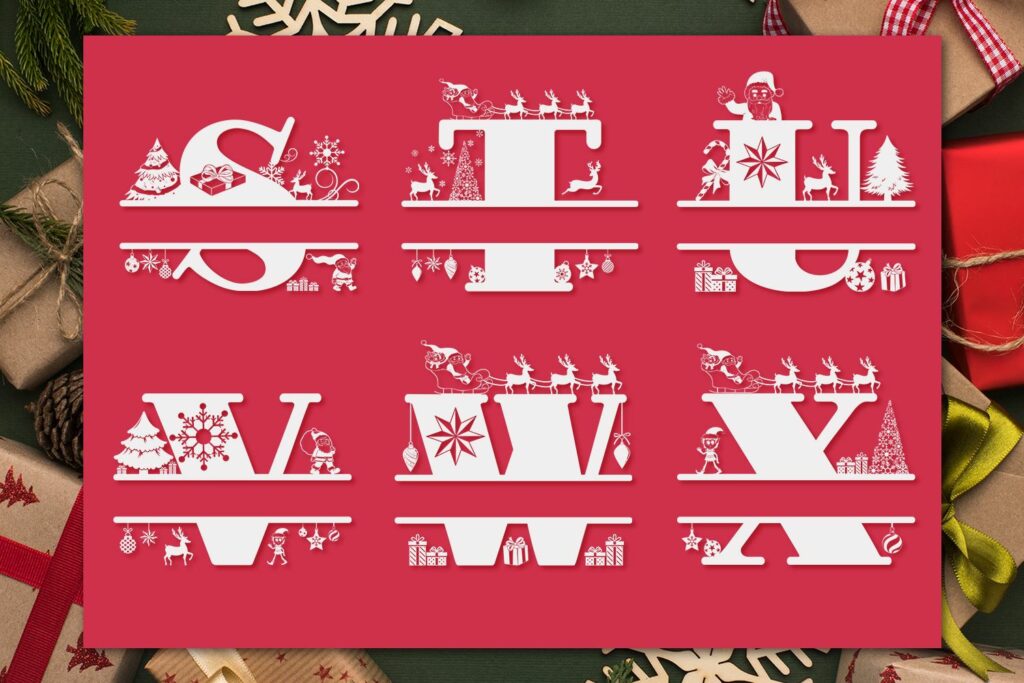 Christmas Split Font Poster 5