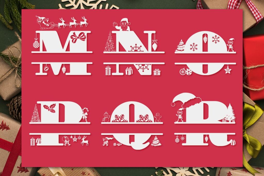 Christmas Split Font Poster 7