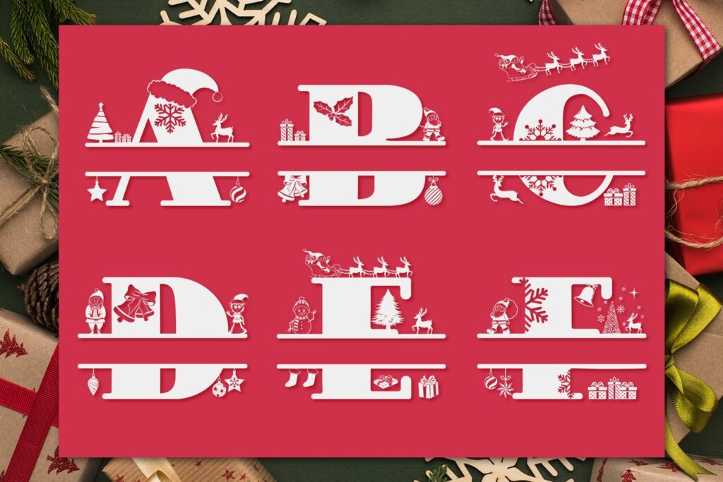 Christmas Split Font Poster 8